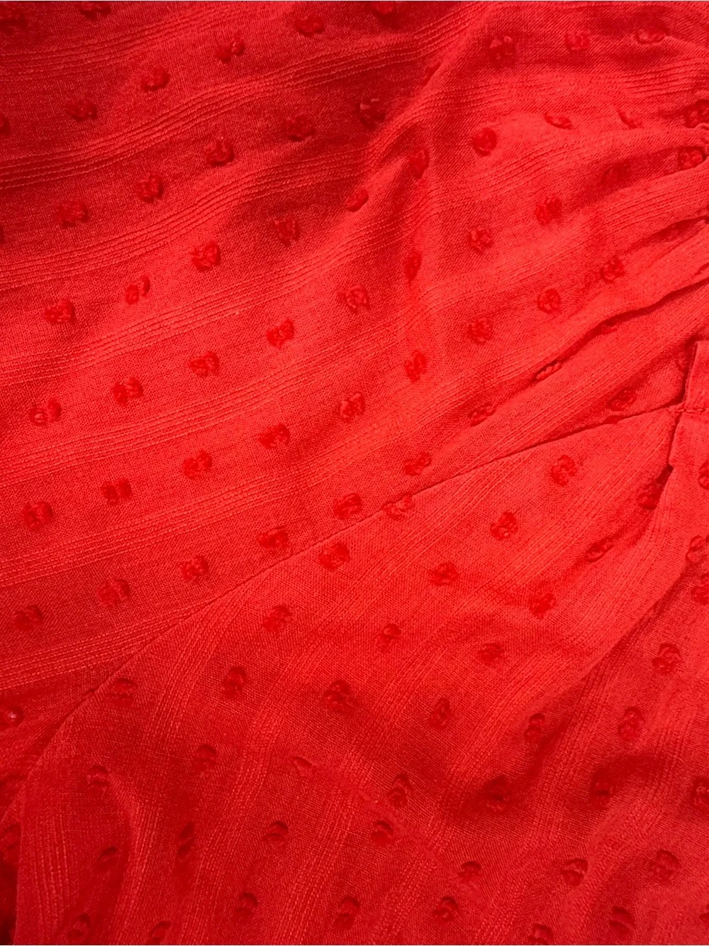 J. Crew Vibrant Red Textured V-Neck Blouse